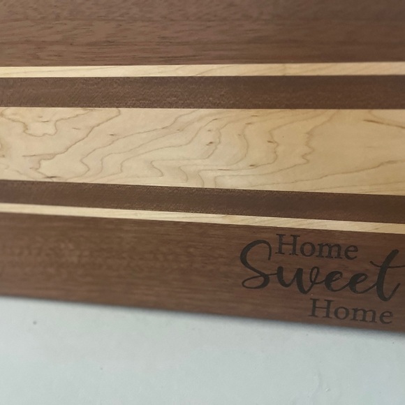 Handcrafted Wood Cutting Board - “Home Sweet Home” – Maple & Mahogany - Picture 12 of 14